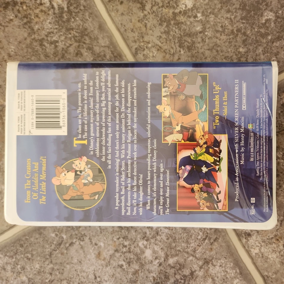 The Adventures of the Great Mouse Detective (VHS, 2002) Walt disney - Image 2 of 4