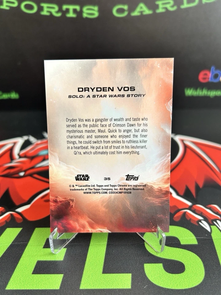 2025 Topps Chrome Sapphire Star Wars - Dryden Vos #35 SP 05/10 Black - Image 2 of 4