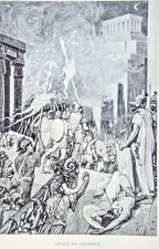 ATTACK ON CARTHAGE 1894 Best Men and Famous Women Engraving Print