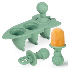 Haakaa Astronaut Ice Pop Mould Set   Mini Silicone Breastmilk Pea Green
