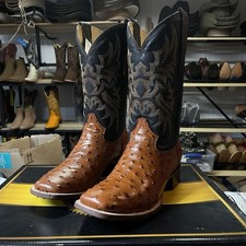 Brown OSTRICH COWBOY BOOTS. Men s Square Cowb...