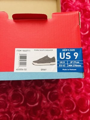 New Puma Men's  Gray SKATE Sneakers SOFTFOAM+ OPTIMAL COMFORTMEN'S SIZE US 9