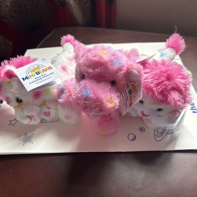 Brandneu mit Etikett Build A Bear Mini Bohnen weiß mattiert Tier Keks Löwe, Kamel & Giraffe