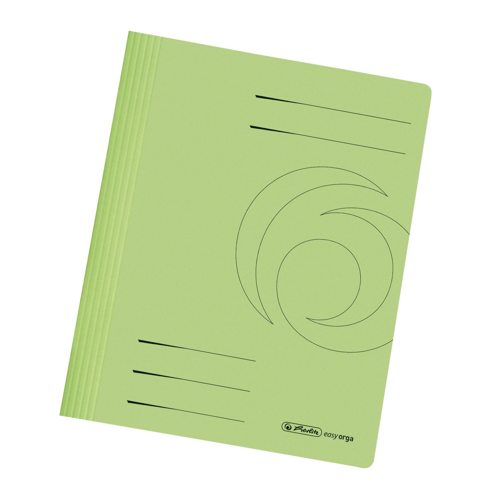 Herlitz A4 Manilla Folded Flat File - LightGreen (Pack of 10) Blue,Green