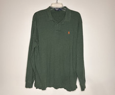 Polo Ralph Lauren Green Long Sleeve Rugby Polo Shirt Men Size L