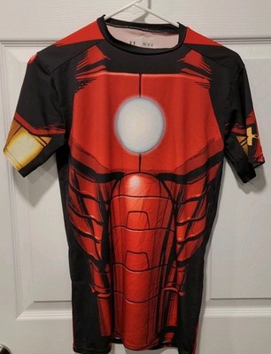 Under Armour UA Marvel Shirt Mens Medium Iron Man Compression Alter Ego