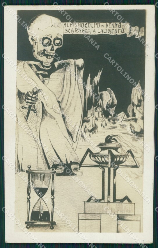 WWI Propaganda Scheletro Scheletro Teschio foto cartolina QT5099