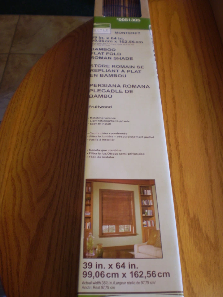 Style Selections бамбуковый плоский складной абажур Monterey 39 x 64 дюйма #0050305 - Изображение 2 из 2