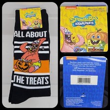 NICKELODEON SpongeBob SQUAREPANTS HALLOWEEN Patrick - ALL ABOUT TREATS SOCKS NEW