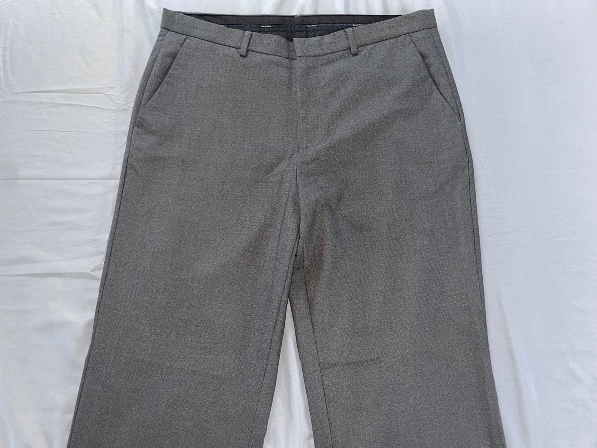 Calvin Klein Flat Front Dress Pants, Slacks. Gray Nailhead Calvin Klein Flat Front Dress Pants, Slacks. Gray Nailhead