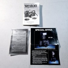 Weston WX-7 35mm Camera Owner's Manual Only