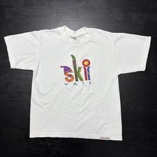 Vintage Crazy Shirts Hawaii embroidered Ski Vail kids T-shirt MEDIUM Made in USA