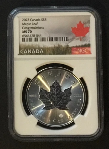 2022 S $5 Silver Canada Maple Leaf  MS70 NGC Congratulations!
