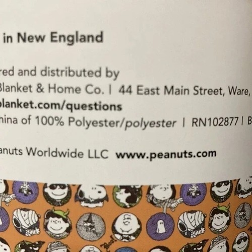 Peanuts Characters Halloween Throw Blanket Orange w/Costume Faces, 50 x 70 NEW - Picture 8 of 11