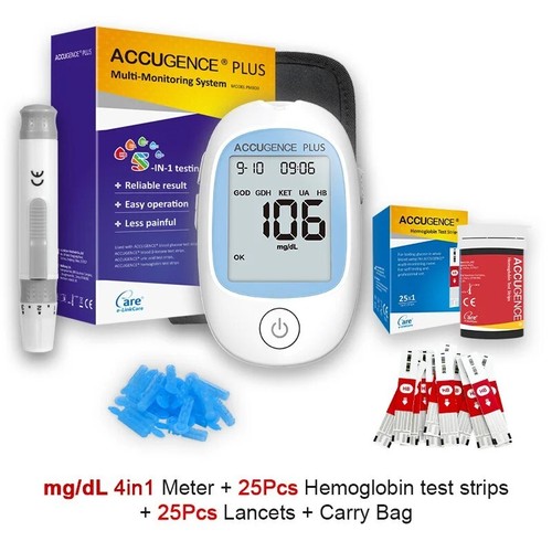 4 in 1 Multifunction Monitor Hemoglobin Blood Ketone Glucose Uric Acid Meter Tes - Picture 10 of 18