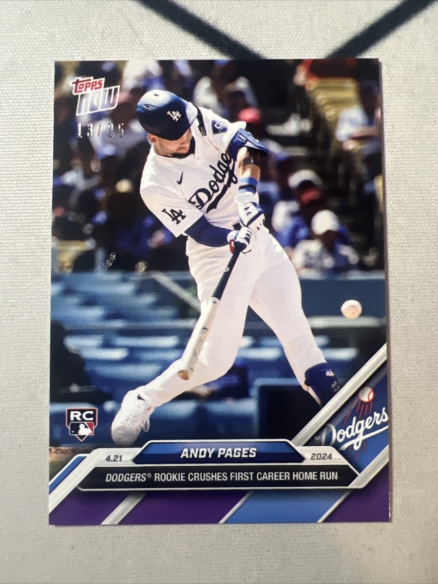 2024 Topps Now Andy Pages 1st Hit-Debut Rookie RC #/25 Purple #87 