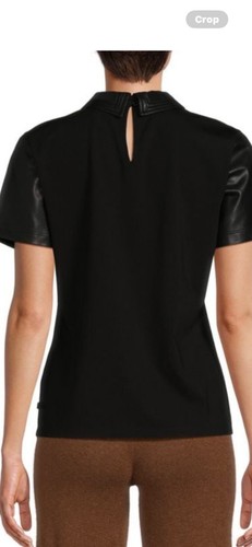 Top KARL LAGERFELD PARIS in ecopelle e maglia taglia XS - Foto 3 di 3