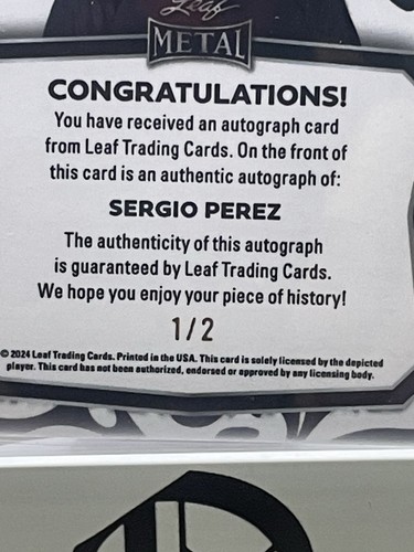 2024 Leaf Metal Halloween Ghosts 1/2 Sergio Perez Auto Formula 1 Red Bull - Bild 4 von 4