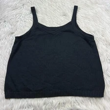 NYCN INC Women's 2 US M / L Black 100% Cotton Reversible Knit Tank Vest