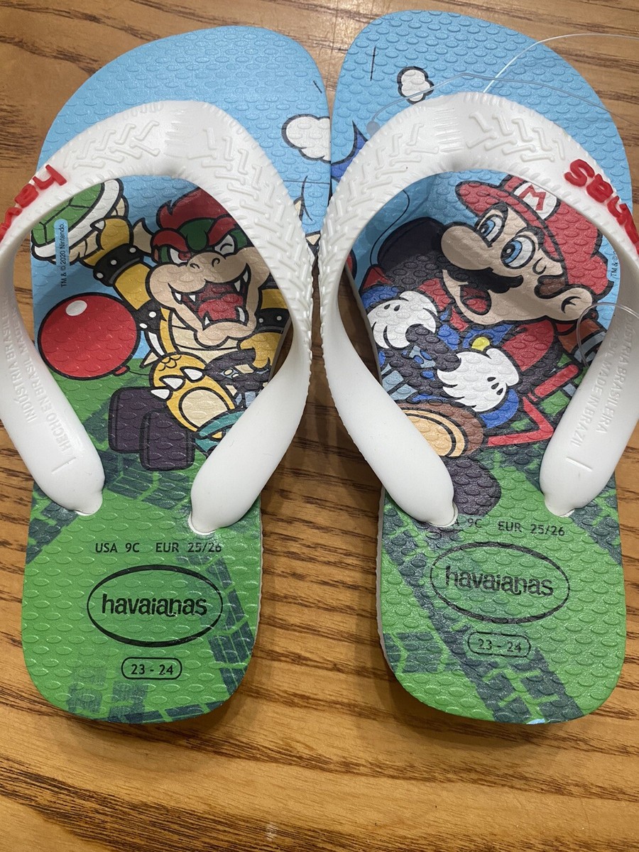 HAVAIANAS LITTLE KIDS UNISEX FLIP FLOPS SIZE 9C NWT SUPER MARIO