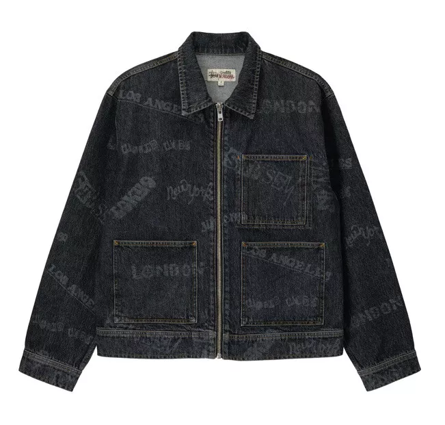 stussy worldwide zip work jacket