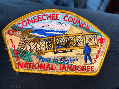 1997 JSP Occoneechee Council Tan Border First In Flight Plane