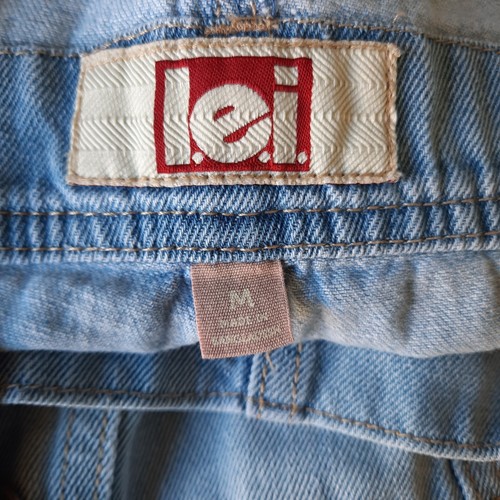 LEI Bib Overalls Blue Denim Shorts Youth Girl Size Medium Summer Bib A18 - Picture 3 of 7