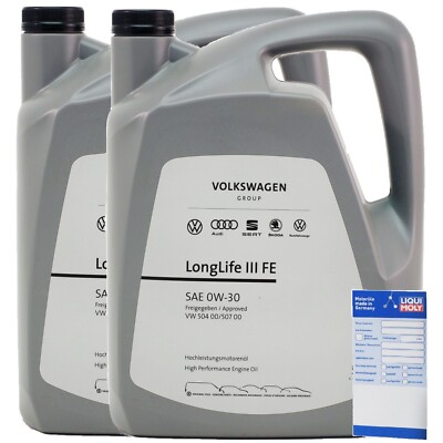 10L Original VW Audi Seat Skoda Motorenöl SAE 0W30 Longlife 3 GS55545M4 + Zettel