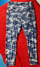 Reebok Women's Fitted Compression Athletic Pants Blues  White Small