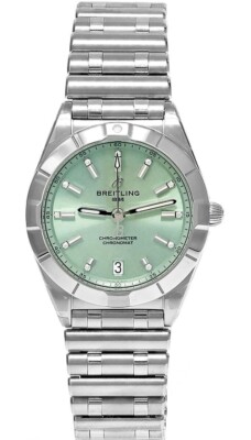 Breitling Chronomat Quartz 32mm Green Dial SS Women's Watch A77310101L1A1