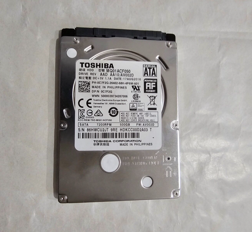 Disque Dur Interne Toshiba MQ01ACF050 500 Go - 7200 Tours - Pour PC Portable Ou Console