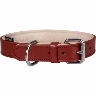Knuffelwuff Lederhalsband Leder Halsband alle Hundehalsband Hunde Größen rot K37