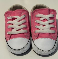 Converse Allstar Chuck Taylor Baby Crib Shoes Size 1 Pink  White Infant Girl