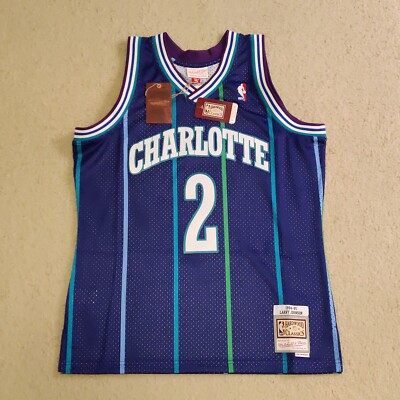 Larry Johnson Charlotte Hornets Mens Mitchell & Ness Swingman Jersey Multiple Sz