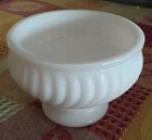 Vintage Milk Glass Vase 2 1/2" Pedestal Footed Vase / Candy Dish
