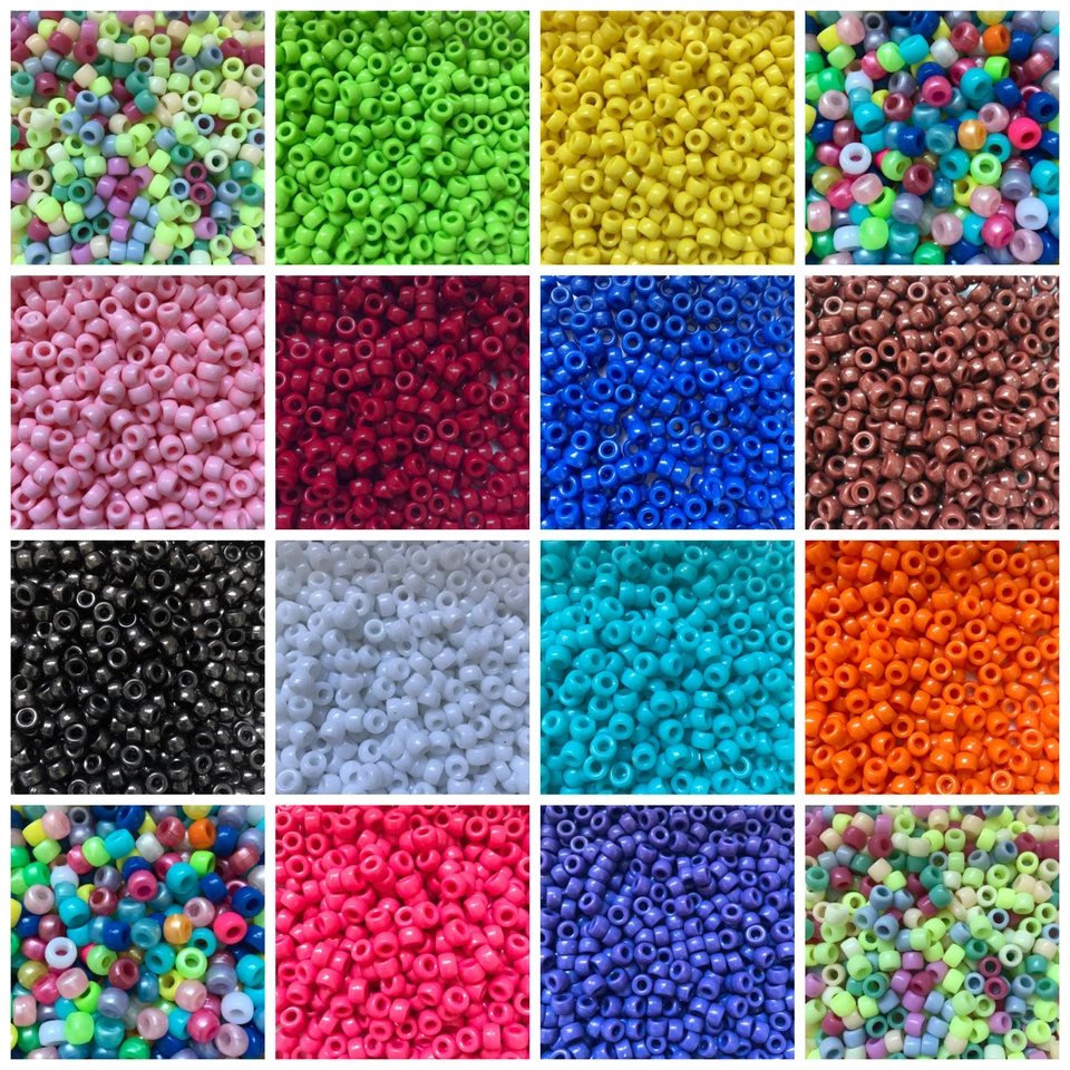 Pony Beads 9x6mm x 100 Beads