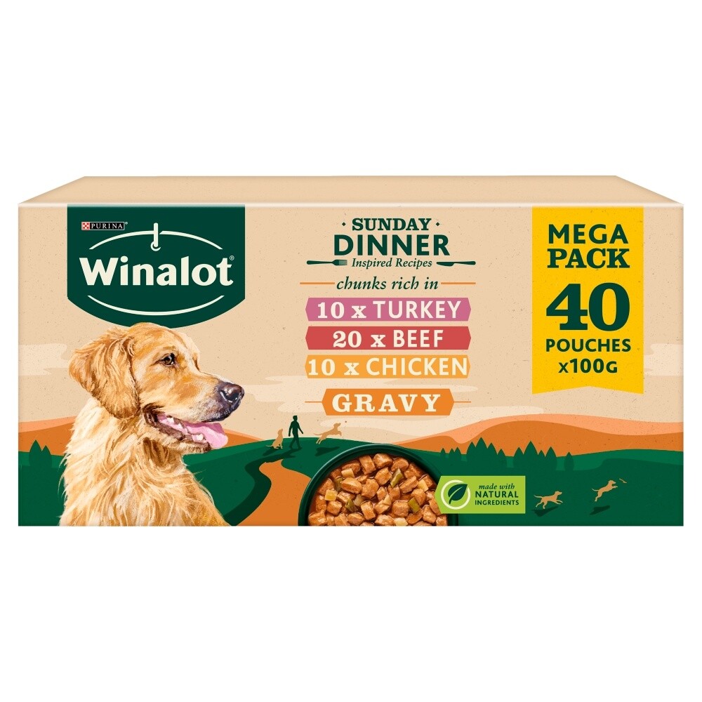 WINALOT Sunday Dinner Mixed in Gravy Wet Dog Food Dogs UK