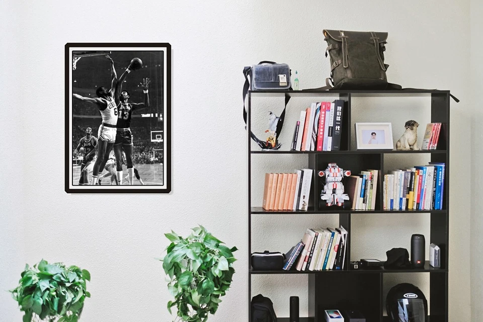 Póster Wilt Chamberlain vs Bill Russell, Lakers, Celtics, baloncesto, arte de pared Foto 4 de 4