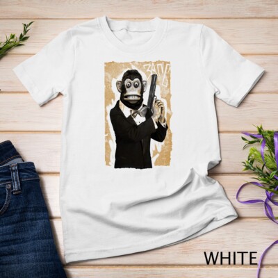 FUNNY SECRET AGENT MONKEY - cute chimpanzee Unisex T-shirt