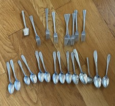 Child's antique toy German decorative silverware set
