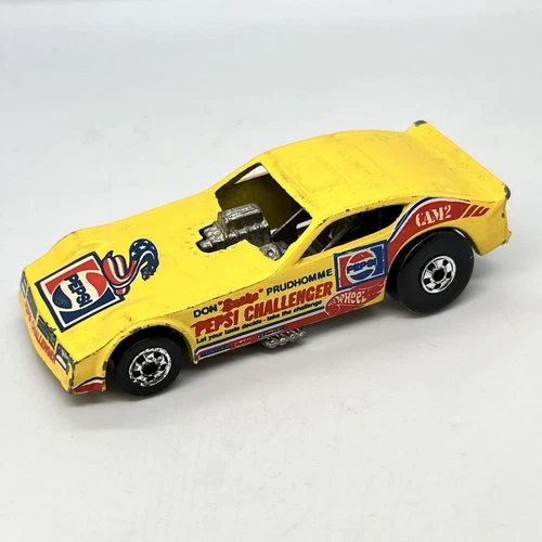 Vintage 1977 HOT WHEELS DON PRUDHOMME SNAKE Yellow PEPSI CHALLENGER FUNNY CAR