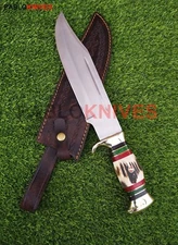 Premium Hand Forged J2 Steel Hunting Crocodile Dundee Bowie Stag Antler Knife