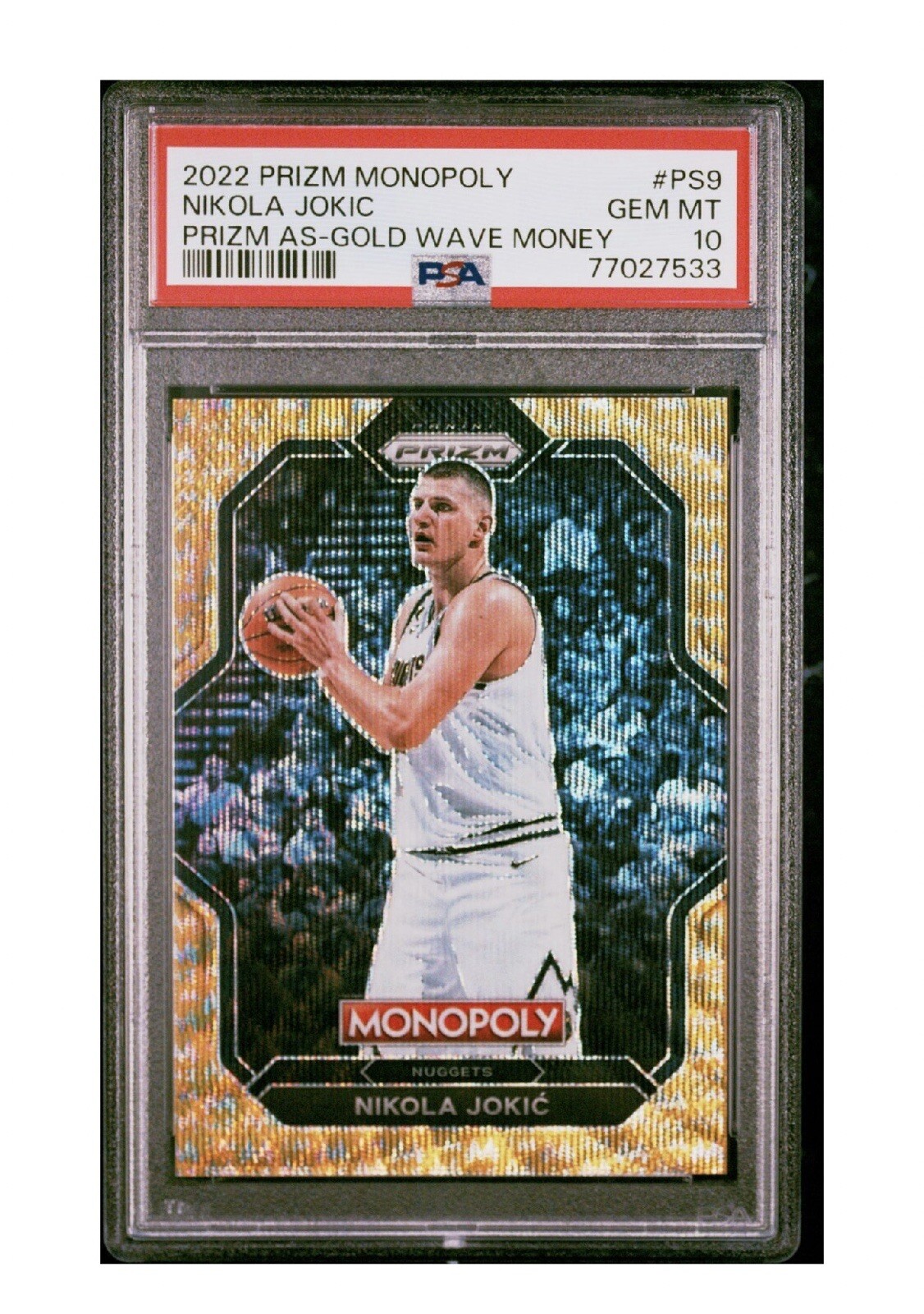 🔥🔥🔥Nikola Jokic Prizm AS-Gold Wave Money #1/10 🔥🔥🔥 PSA 10