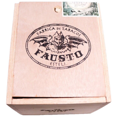Fausto FT127 Empty Wood Cigar Box 5.5'' x 4.75'' x 4.75''