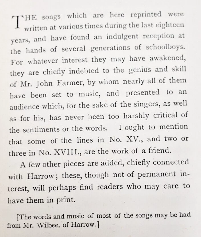 1886 HARROW SCHOOL LONDON SONG, Shoolmaster/Footballer Ed Bowen 2X победитель Кубка Англии - Изображение 4 из 4