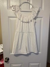 Amy Byer Sleevless Romper Shorts White  Size ...