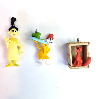 Dr Seuss Green Eggs and Ham 3 Pc Mini Ornament Set Sam I Am Fox in Box Guy 1.5in