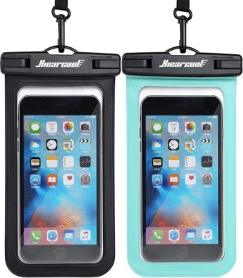 New -- 2 Pack Waterproof Phone Pouch, Hiearcool Universal Waterproof Phone Case