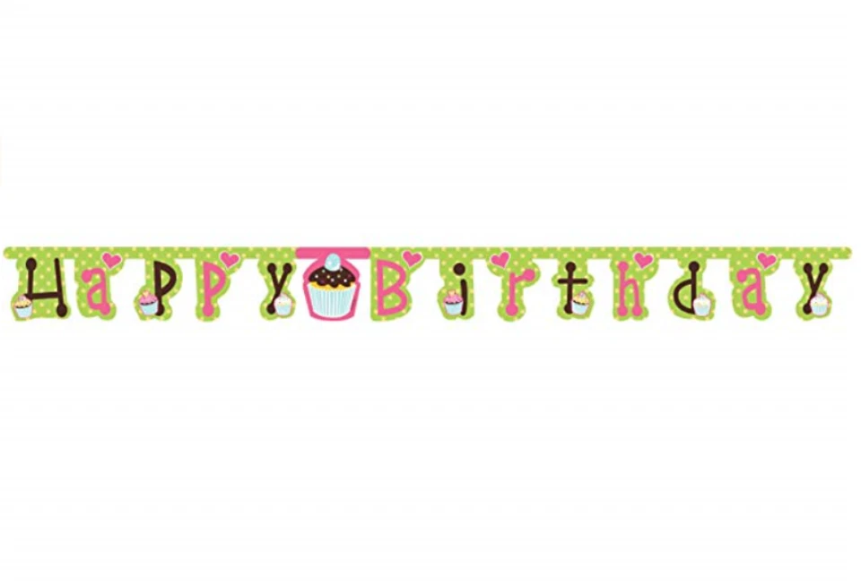 Sweet Treats Plastic Tablecloth Happy Birthday Banner Party Supplies Set - Image 2 of 4