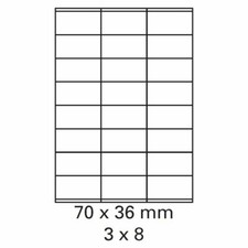 2400 etykiet 70 x 36 mm arkusz biały na DIN A4 100 arkuszy do lasera i atramentu